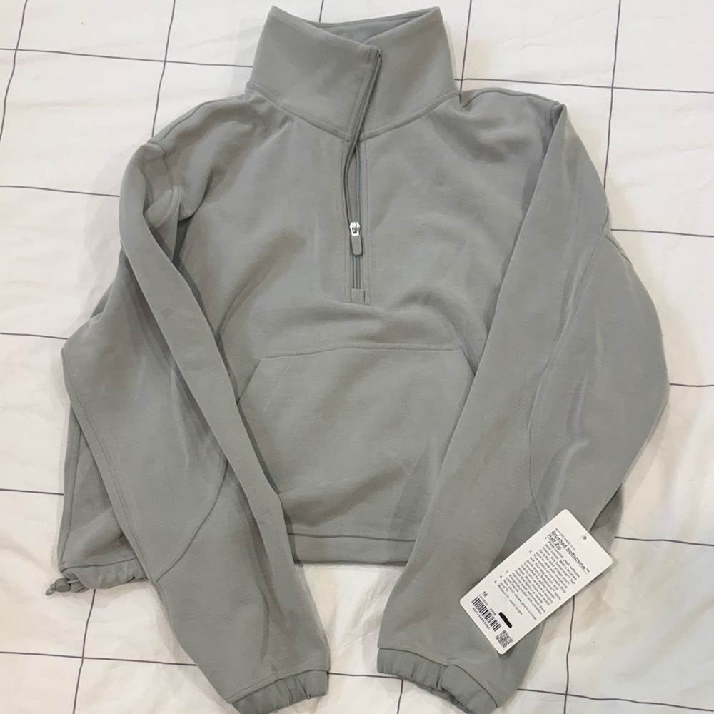Lululemon Athletica Light Gray Pullover - Brushed Softstream Half Zip